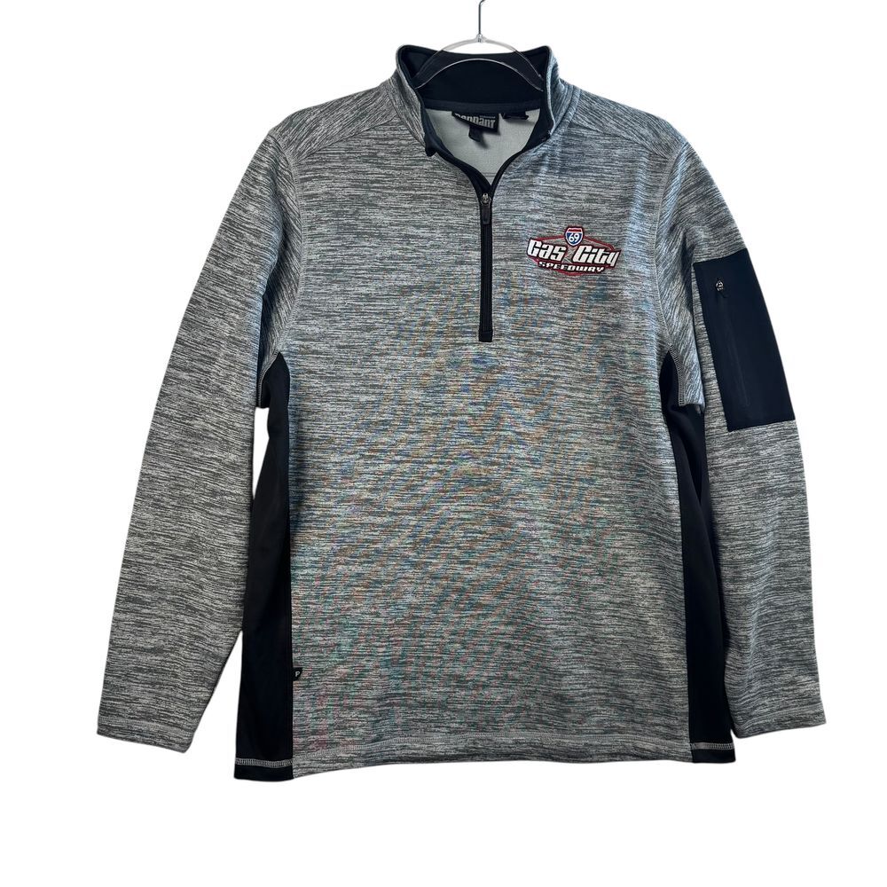 Pennant Gas City Speedway Quarter Zip Pullover Athletic Jacket Gray M Indiana‎